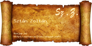 Sztán Zoltán névjegykártya